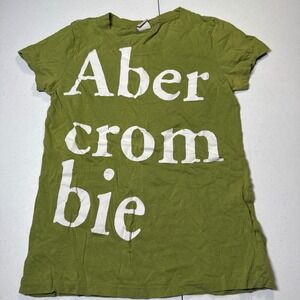 Y2K Babydoll Tee 00s Abercrombie & Fitch Women Medium Green Graphic Logo T-Shirt
